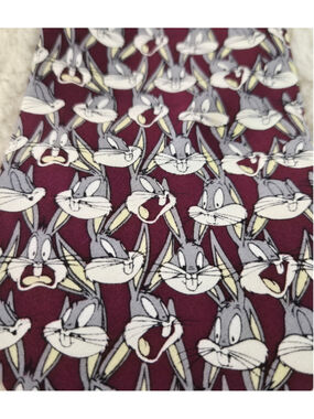 Vintage 1995 Warner Bros Bugs Bunny Tie Studio Store Looney Tunes 90s Cartoon